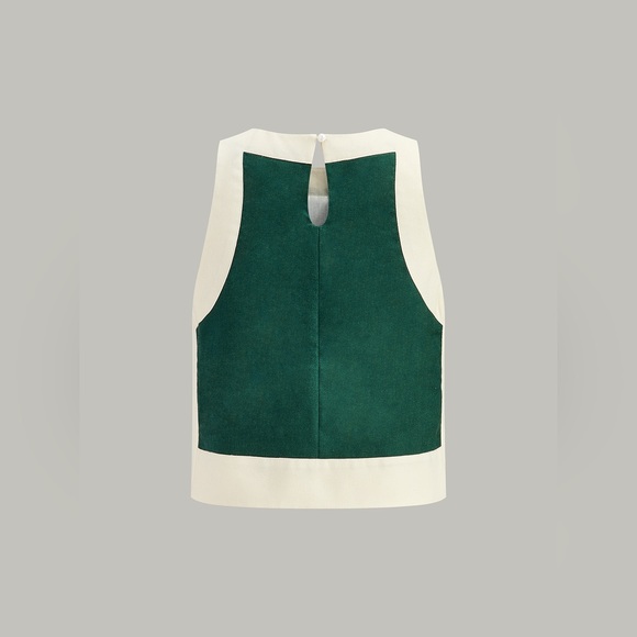 Commense linen blend two piece wide leg pants and crop top set size L cc23-19 - Picture 4 of 5